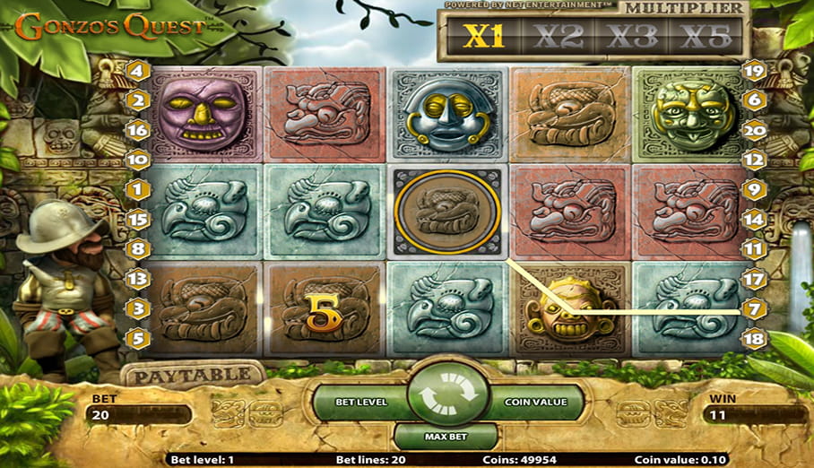 Screenshot from the slot Gonzo's Quest