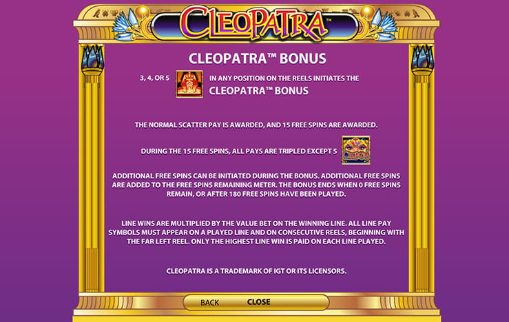 The bonus feature of the slot Cleopatra