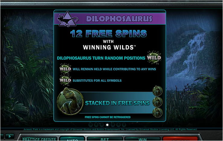 Dilophasaurus Free Spins Feature in Microgaming's Jurassic Park Slot