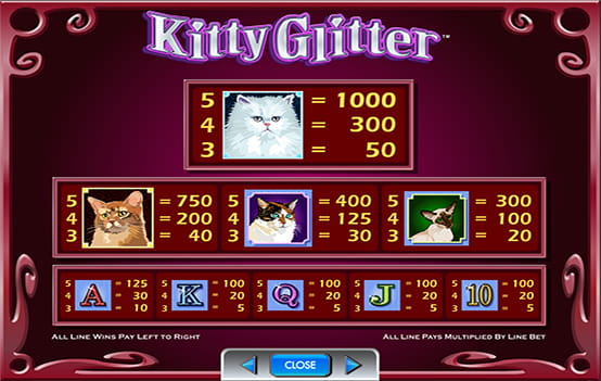 Symbols of the slot Kitty Glitter