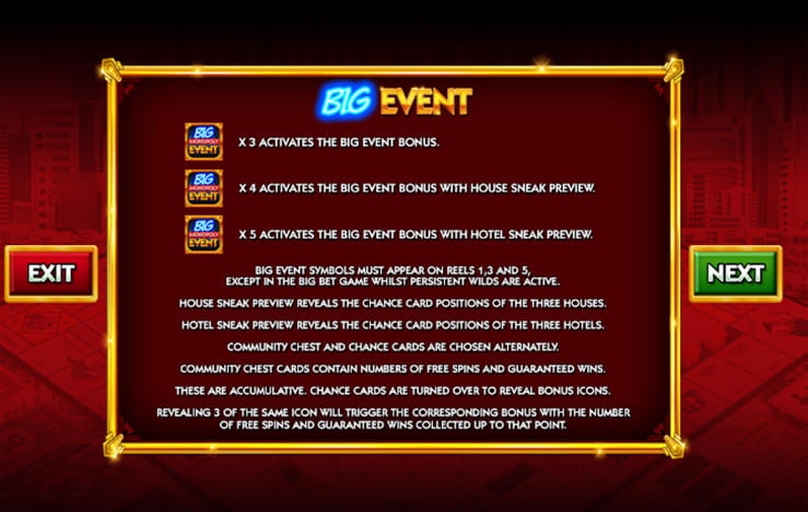 The Big Event feature of the slot Monopoly