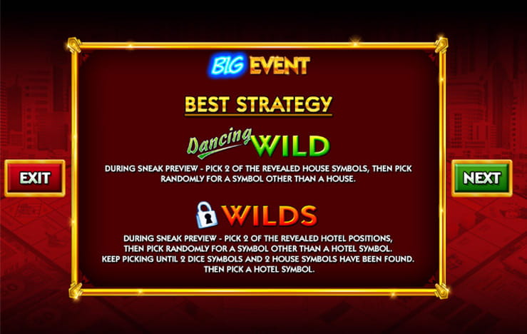 The Best Strategy for the Big Event feature of the slot Monopoly