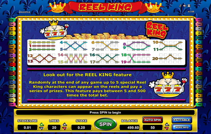 The special feature of the slot Reel King