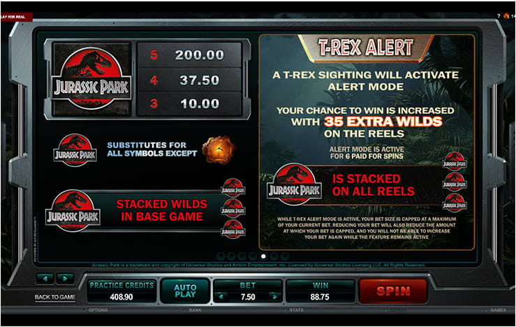 T-Rex Alert Feature – Jurassic Park Slot