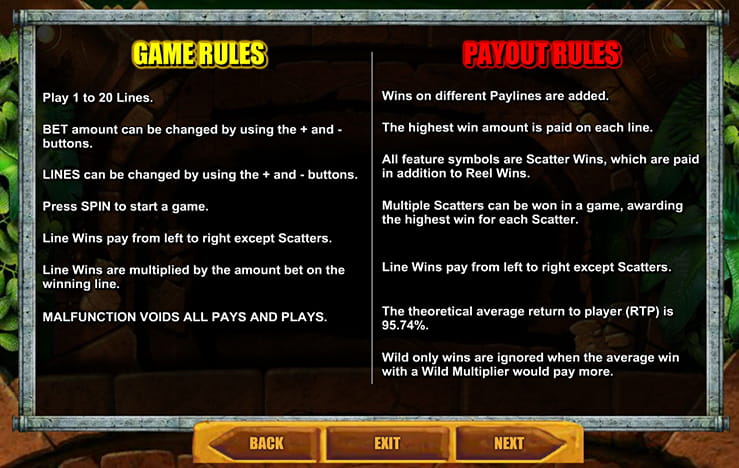 The payout & game rules of the slot Zuma