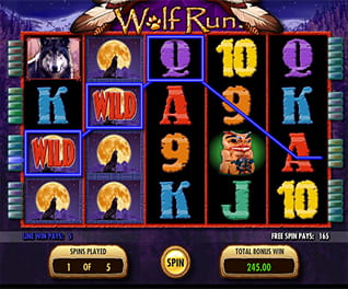 Screenshot from the slot Wolf Run